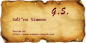 Güns Simeon névjegykártya